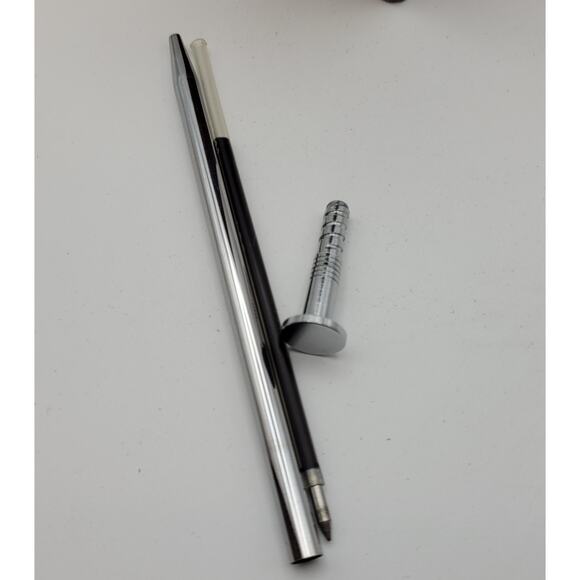 Vtg Paperweight Pen Holder Long Nail Shape Ball Point Pen in Wood Block Prince - Picture 11 of 16